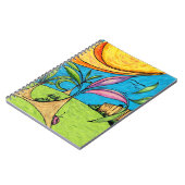 Cahier à spirale, gribouillage d'été dans la cour (Côté gauche)