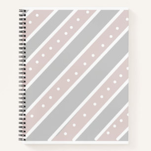 Cahier à spirale gris clair et rose