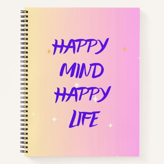 Cahier à spirale Happy Mind – Motivationnel (Devant)