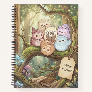 Cahier à spirale Hiboux de la forêt