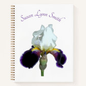 Cahier à spirale Iris violet et blanc (Devant)