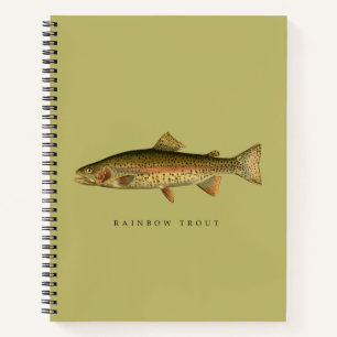 Cahier à spirale kaki foncé Truite arc-en-ciel