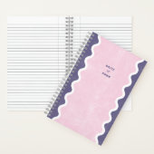 Cahier à spirale lignes ondulées rose violet (À l'intérieur)