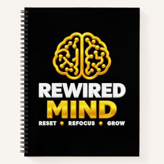 Cahier à spirale Logo Rewired Mind - Journal noir (Devant)