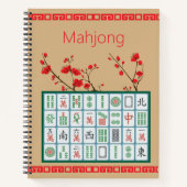Cahier à spirale Mahjong Cerisier en Fleur (Devant)
