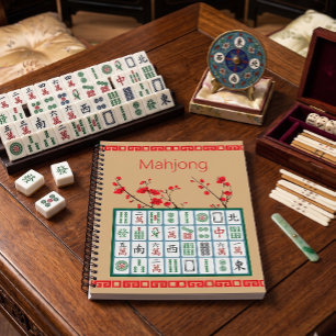 Cahier à spirale Mahjong Cerisier en Fleur