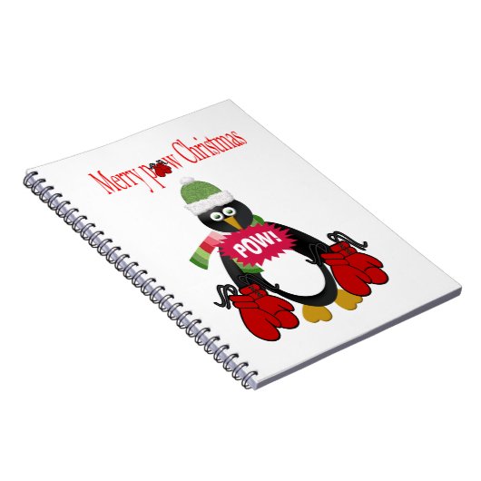 Cahier à spirale Manchot de Noël Boxe (Côté Droit)