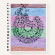 Cahier à spirale Mandala Paon