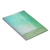 Cahier à spirale moderne avec lignes vertes aquare (Côté Droit)