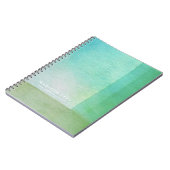 Cahier à spirale moderne avec lignes vertes aquare (Côté gauche)