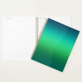 Cahier à spirale moderne mini avec dégradé de vert (Devant avec enveloppe)