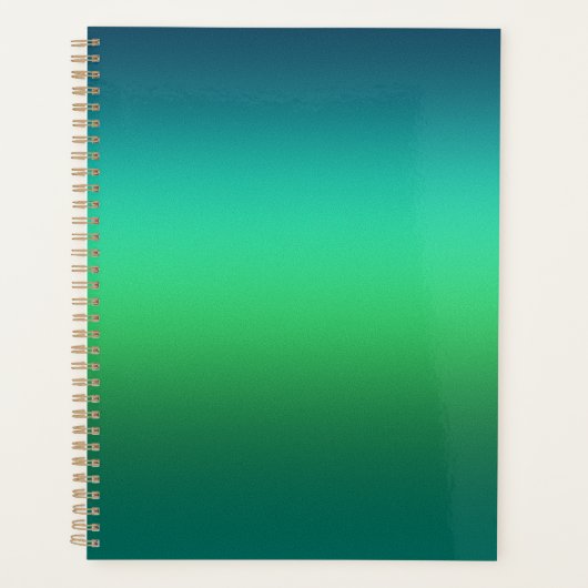 Cahier à spirale moderne mini avec dégradé de vert (Devant)
