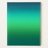 Cahier à spirale moderne mini avec dégradé de vert (Dos)