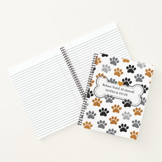 Cahier à spirale moderne neutre avec empreinte de (Intérieur)
