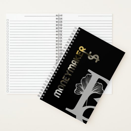 Cahier à spirale MONEYMAKER Abstrait Noir Blanc (À l'intérieur)