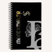 Cahier à spirale MONEYMAKER Abstrait Noir Blanc (Recto)