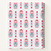 Cahier à spirale monogrammé à motif rose féminin (Dos)