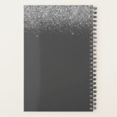 Cahier à spirale monogramme pailleté gris argenté (Dos)