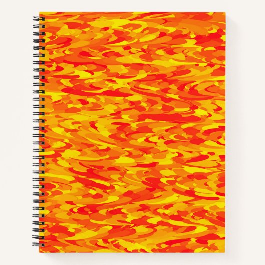 Cahier à spirale motif abstrait orange rouge jaune (Devant)