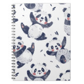 Cahier à spirale motif panda dansant mignon (Devant)