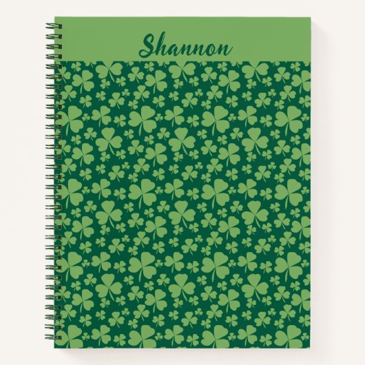 Cahier à spirale motif trèfle chanceux (Devant)