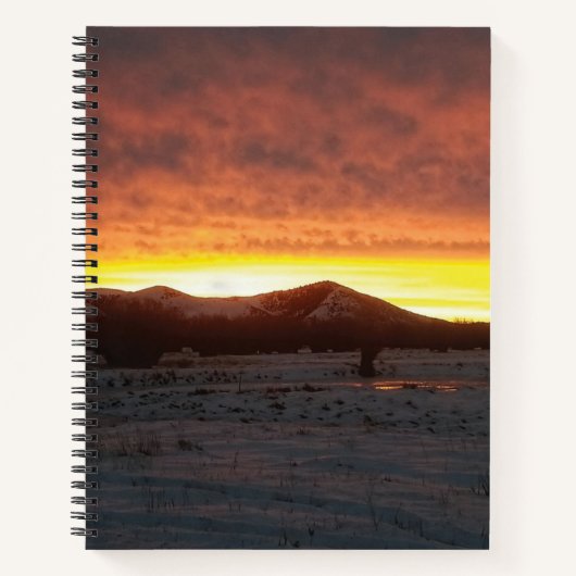 Cahier à spirale neige de coucher de soleil (Devant)