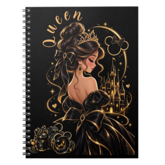 Cahier à spirale noir et or de la Reine