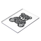 Cahier à spirale ours noir et blanc urbain (Côté gauche)
