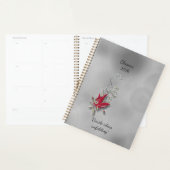 Cahier à spirale papillon cramoisi Bloom (Devant avec enveloppe)