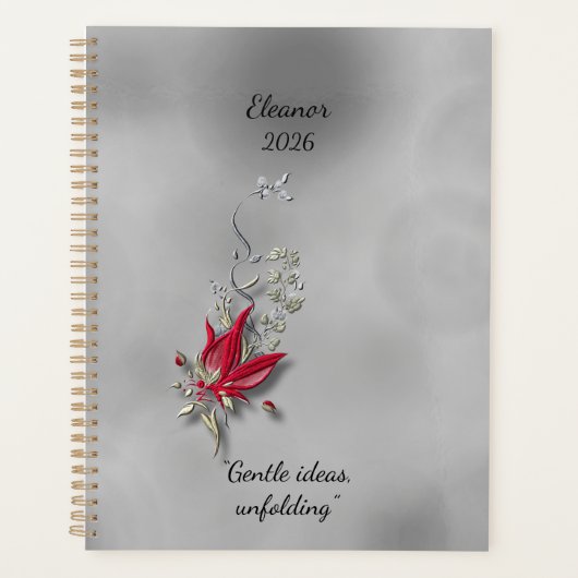Cahier à spirale papillon cramoisi Bloom (Devant)