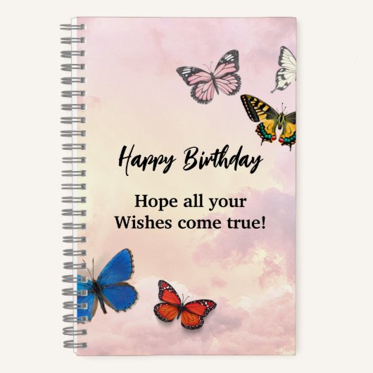 Cahier à spirale Papillon Déchiré Rêveur Lilas Ros (Recto)