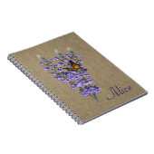Cahier à spirale Papillon et Fleur de Lavande (Côté Droit)