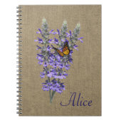 Cahier à spirale Papillon et Fleur de Lavande (Devant)