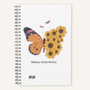 Cahier à spirale Papillon & Tournesols