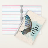 Cahier à spirale papillon vintage bleu beige (À l'intérieur)