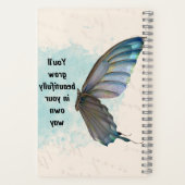 Cahier à spirale papillon vintage bleu beige (Verso)