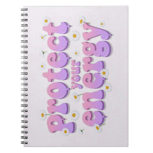 Cahier à spirale pastel Protect Your Energy avec f