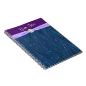 Cahier à spirale Perles de paon bleu sarcelle viol (Côté Droit)