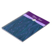 Cahier à spirale Perles de paon bleu sarcelle viol (Côté gauche)