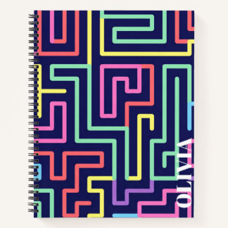 Cahier à spirale personnalisé à motif de labyrinth