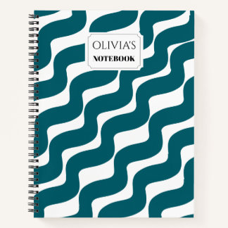 Cahier à spirale personnalisé avec rayures ondulée