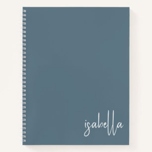 Cahier à spirale personnalisé bleu poussiéreux