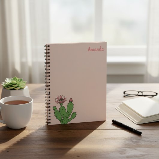 Cahier à spirale personnalisé Cactus