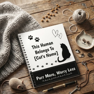 Cahier à spirale personnalisé Chat noir