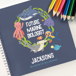 Cahier à spirale photo de futur biologiste marin