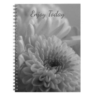 Cahier à spirale photo floral noir et blanc