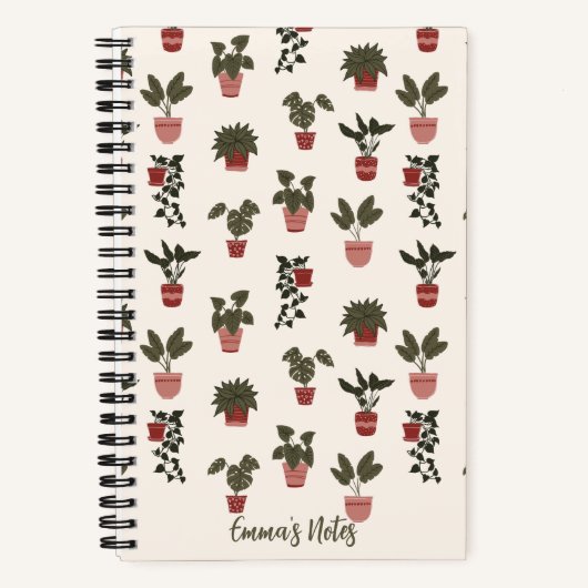 Cahier à spirale plante en pot | joli journal (Recto)