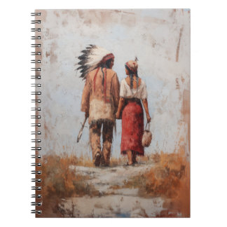 Cahier à spirale pour couple amérindien