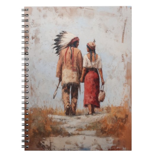 Cahier à spirale pour couple amérindien (Devant)