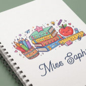 Cahier à spirale pour l'enseignant avec une pomme 